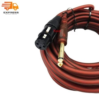 สายไมค์โครโฟน 5/10/15/20 เมตร อย่างดี Microphone Cable 3pin female to 6.35mm 5/10/15/20 Meter