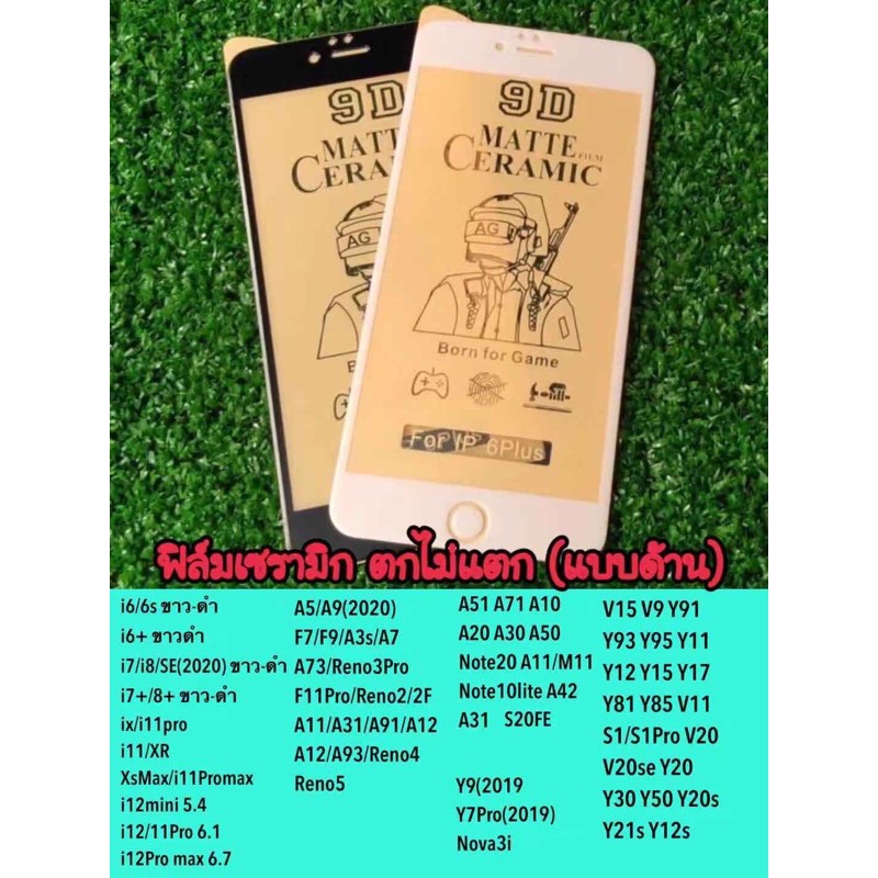 ฟิล์มเชรามิคแบบด้านตกไม่แตก (แบบด้านiPhone)