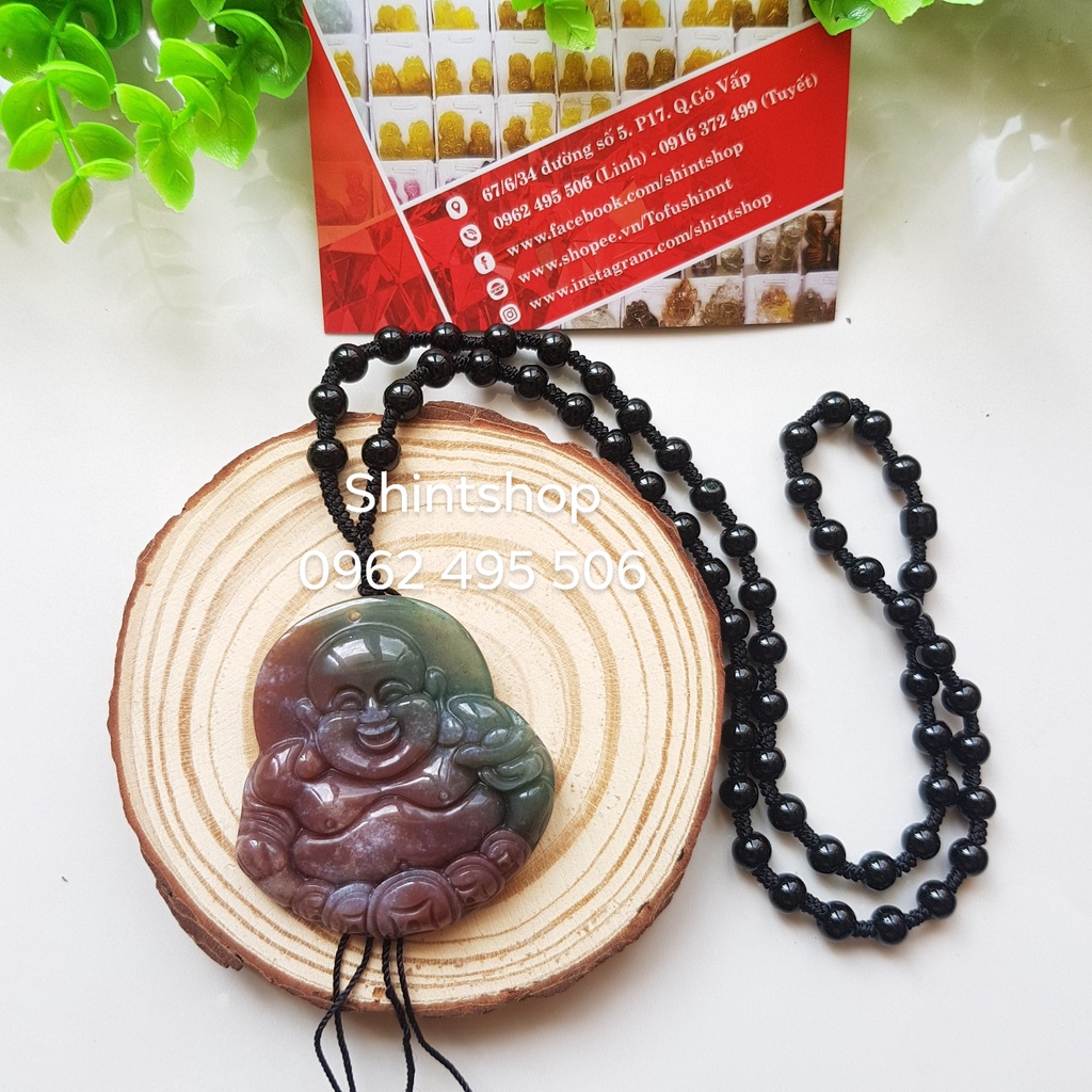 CHALCEDONY Maitreya Buddha สร้อยคอ 4CM