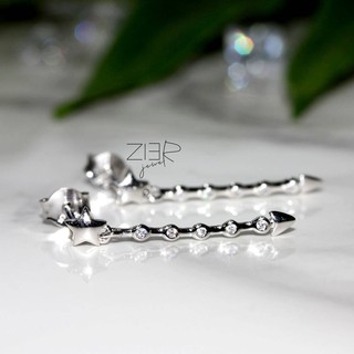 ต่างหูเงินแท้ 925 ประดับพลอยCZ Earring Silver 925 With Cubic Zirconia-(E27180185)