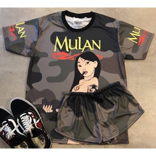 เซทเสื้อยืด &amp; กางเกงขาสั้นลายMulan