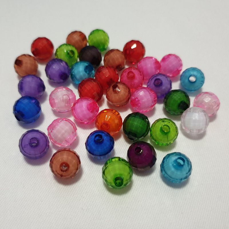 ลูกปัดทับทิมกรอบ เม็ดทับทิม 100 เม็ด  ( ขนาด 6 มิล 8 มิล 10 มิล ) ลูกปัดทับทิม ลูกปัดเหลี่ยม ลูกปัดมีรู ลูกปัดอะคริลิค0