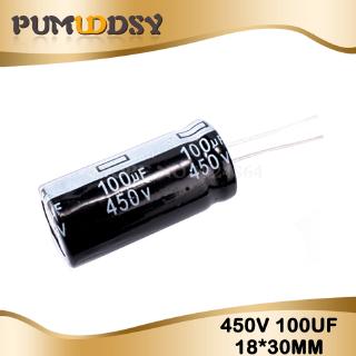 ตัวเก็บประจุไฟฟ้า 450V100UF 18*30 มม. 100UF 450V คุณภาพสูง 5 ชิ้น