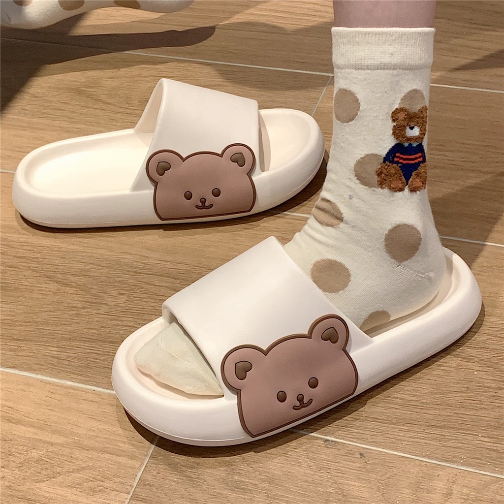 GFShop น่ารักไม่ไหวว✨ รองเท้าแตะสวมลายน้อนหมี🐻💗 โดนใจมากไอต้าว มี 2 สีดีย์ต่อใจ รีบมาตำให้ไวเลยจ้าาา
