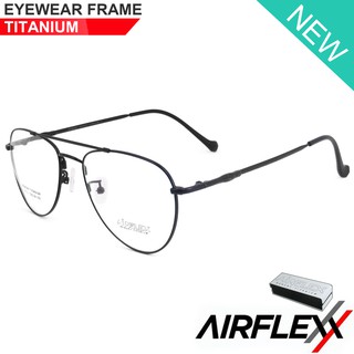 Titanium 100 % แว่นตา รุ่น AiRFLEX AF 111 สีดำ กรอบเต็ม ขาข้อต่อ วัสดุ ไทเทเนียม กรอบแว่นตา Eyeglasses