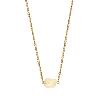A.CEMI Party Opal Necklace พลอยแท้ โอปอล สร้อยคอพลอยแท้ โอปอล ต่างหูเงินแท้ ชุบทอง 18K โรสโกลว์