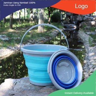 ถังน้ำพลาสติกพับได้ แก้วน้ำพลาสติก  แบบพกพาพับถังซิลิโคนพลาสติก Multifunctional Bucket