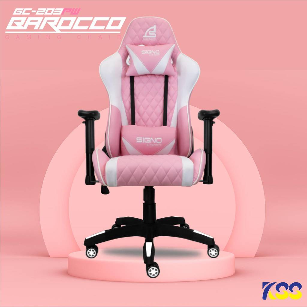 เกมมิ่งเก้าอี้ (เก้าอี้เกมมิ่ง) SIGNO BAROCCO GC-203BW (สีดำ / ขาว)