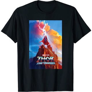 เสื้อยืดโอเวอร์ไซส์เสื้อยืด พิมพ์ลายโปสเตอร์ Marvel Thor Love and Thunder Jane Foster MjLnir สําหรับผู้ชายS-3XL