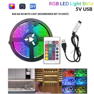 ไฟติดห้อง ไฟเส้นเปลี่ยนสีได้ ขนาด 5M รุ่น 2835 ไฟเส้น RGB ไฟริบบิ้น ไฟตกแต่งห้อง LED Strip Light ไฟตกแต่ง รีโมท 24 ปุ่ม