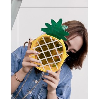 #C03049 🍍กระเป๋าสะพายข้าง 🍍กระเป๋าสับปะรด