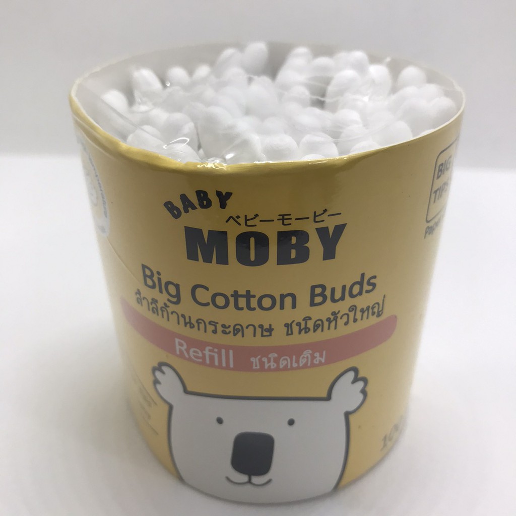 Baby Moby คอตตอนบัดก้านใหญ่ ขนาดรีฟิว จำนวน 100 ก้าน ( แพ็ค 1 ชิ้น )