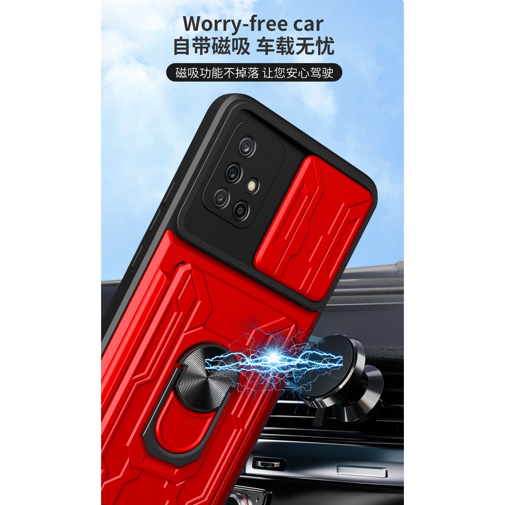 Luxury Shockproof Armor Case Samsung Galaxy A71 A51 A31 A21S A50S A30S A20S A10S A50 4G Card Holder Stand Cover ราคา ถูกที่สุด ดีลบีเคเค แกลเลอรีภาพที่ 8