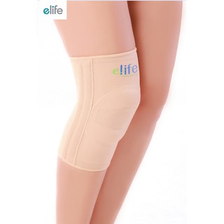 e-lifeรุ่นEKN250(สีเบจ)ผ้ายืดประคองข้อเข่ามีซิลิโคนมีแกนด้านข้างมาตฐานCEสามารถใช้ได้ท้ังข้างขวาและข้างซ้าย