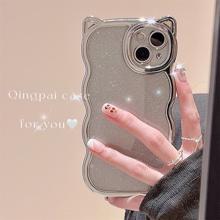 🔥ส่งจากไท🔥หูแมว ส่องแสง สาว แฟชั่น Fashion แมวน่ารัก เคสไอโฟน 14 plus 13 pro max 11 เคส for iphone 11 12 pro max case