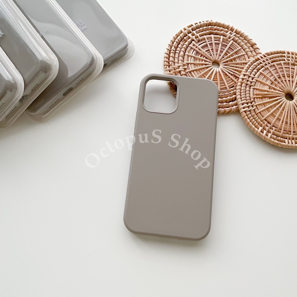 (สีสโตน) เคสซิลิโคนสีล้วน ไม่มีโลโก้ เนื้อซิลิโคน บุกำมะหยี่ ลบรอยปากกาได้ ***พร้อมส่ง 7-16 pro max***