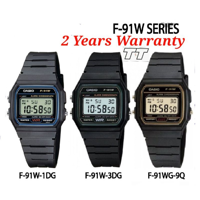 ข้อเสนอพิเศษ !!! Casio F-91W [รับประกัน 2 ปี] นาฬิกาเด็กนักเรียน F-91W-1 F-91WG-9 F-91W-3D F91W นาฬิ