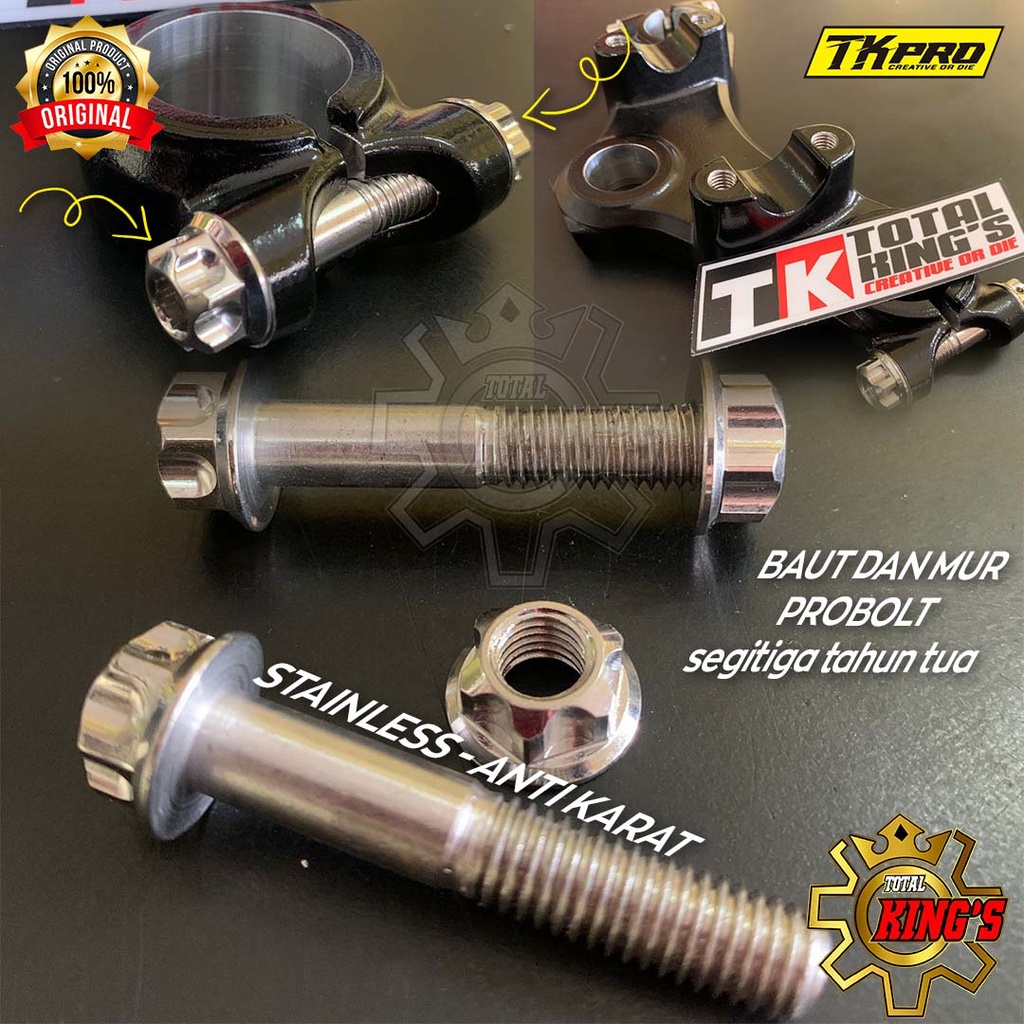 PROBOLT BOLTS และถั่ว 2 UPPER กุญแจสามเหลี่ยม RX KING OLD YEAR (2 ลูกและ 2 ลูก)