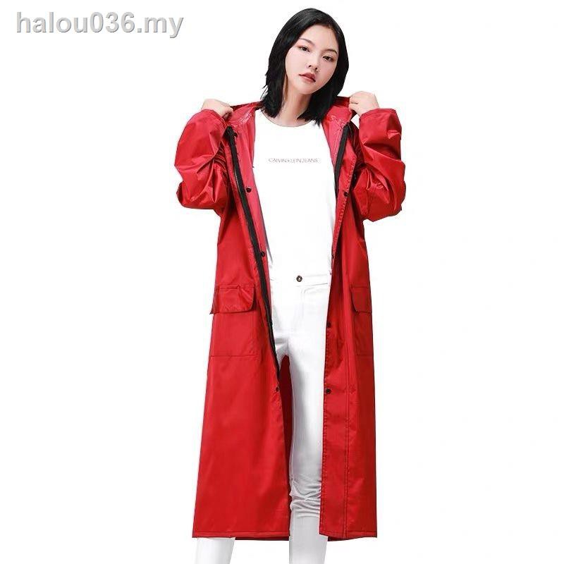 long red raincoat