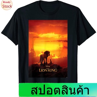 เสื้อยืดแขนสั้น Disney The Lion King Live Action Mufasa Simba Sunset Poster T-Shirt Mens Womens T-shirts