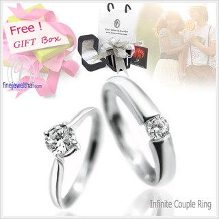Finejewelthai-Couple-Diamond Cz-silver-wedding-ring - Gift_set20