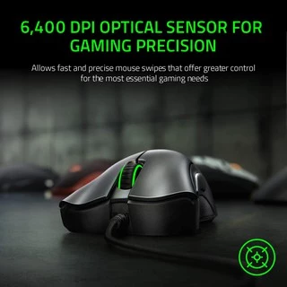 Razer DeathAdder Essential - เมาส์เกมมิ่ง เซ็นเซอร์ Optical 6,400DPI สายเมาส์ทำจากยาง