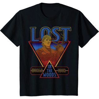 แขนสั้นcrew neckเสื้อยืดแขนสั้นลําลอง ผ้าฝ้าย พิมพ์ลาย Disney Frozen 2 Kristoff &amp; Sven Lost In The Woods World Tour แฟชั