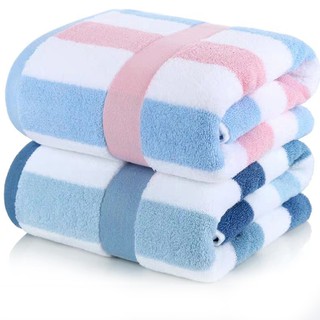 ผ้าขนหนู ผ้าเช็ดตัว ลายขวาง (เกรดโรงแรม) Cotton ขนาด 70 x 140cm.