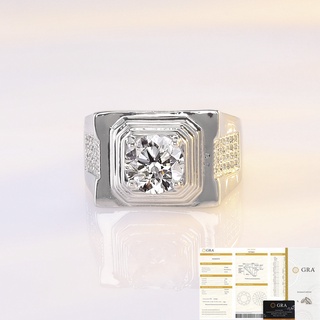 [พร้อมใบรับรอง Gra] แหวนเงิน S925 ประดับเพชรโมอิส 2 กะรัต หรูหรา ของขวัญแต่งงาน สําหรับผู้ชาย