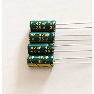 47uF 35V คาปาซิเตอร์ สำหรับเครื่องเสียง พร้อมส่ง (แพ็ก 5 ตัว)