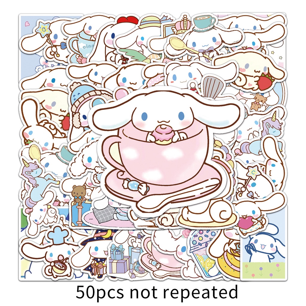 พร้อมส่ง! CINNAMOROLL SANRIO Sticker สติกเกอร์กันน้ำรูปแบบที่แตกต่างกัน 50 ชิ้น