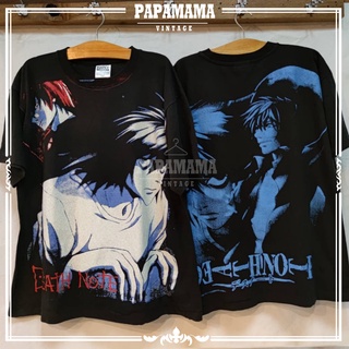 เสื้อยืดผ้าฝ้ายพิมพ์ลายขายดี [ DEATH NOTE ] OVP เดธโน๊ต บันทึกมรณะ เสื้อการ์ตูน  วินเทจ  papamama vintage