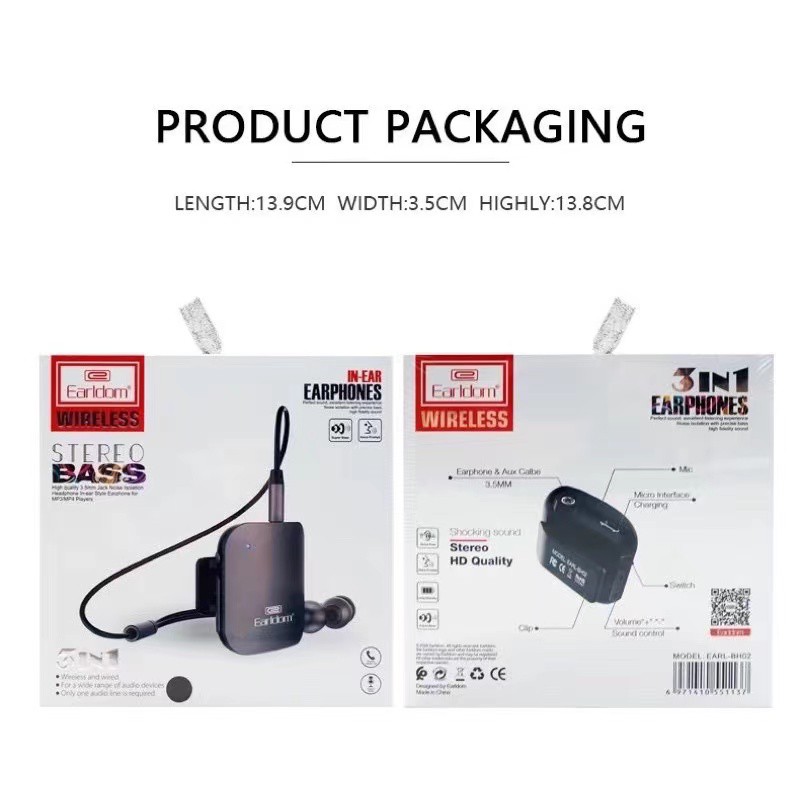 Earldom BH02 ของแท้ 100% !บูลทูธจิ๋วพกพาตัวเทพ Bluetooth 4.1 ยอดนิยม ที่ดีที่สุด 3 In 1 #5