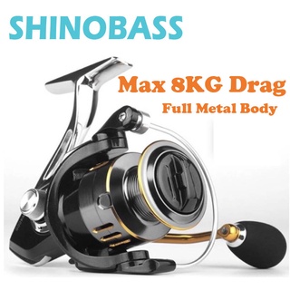 Deukio รอกตกปลา Abu GARCIA Shinobass Gw 2000-7000 Shimano โลหะ สีเทา