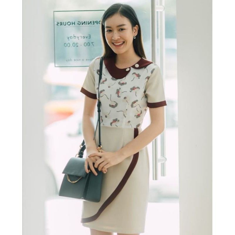 PYN​ Brand​ รุ่น​ Elisa Button collar dress​
