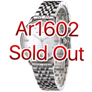 AR1602.  32 mm. Silver Steel Bracelet &amp; Case Mineral