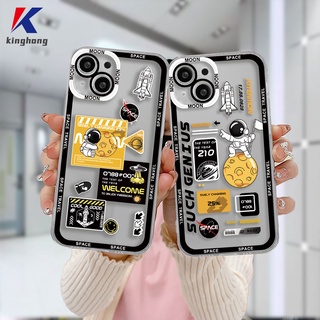 เคสไอโฟน Compatible For IPhone 6 7 6S 8 Plus XR 11 12 13 PRO MAX X XS MAX 11 12 13 min Se 2020 6SPlus 7Plus 6Plus 8Plus XSMAX ใส ลายการ์ตูนอวกาศ แฟชั่น Tpuเคสโทรศัพท์มือถือแบบนิ่ม เคส