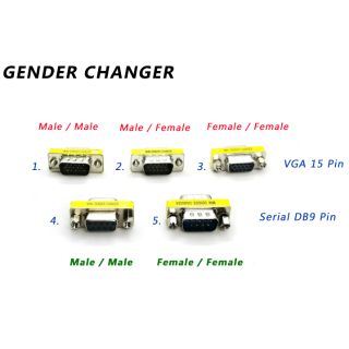 หัวแปลง DSub VGA15พิน,DB9/SERIAL/RS232(9พิน)เมีย-เมีย,ผู้-เมีย หัวต่อ
