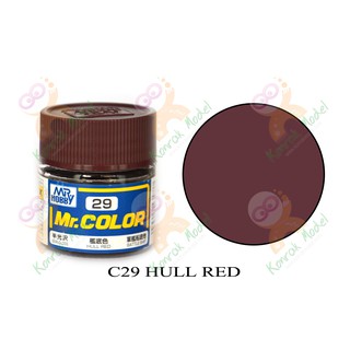 สีสูตรทินเนอร์ Mr.hobby Mr.color C29 Hull Red Semi-Gloss 10ML