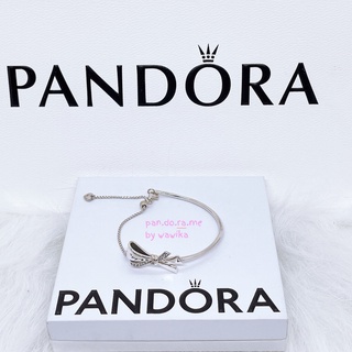 [พร้อมส่ง สินค้าแท้ 💯 ] PANDORA Brilliant Bow Bracelet สายปรับรูดได้