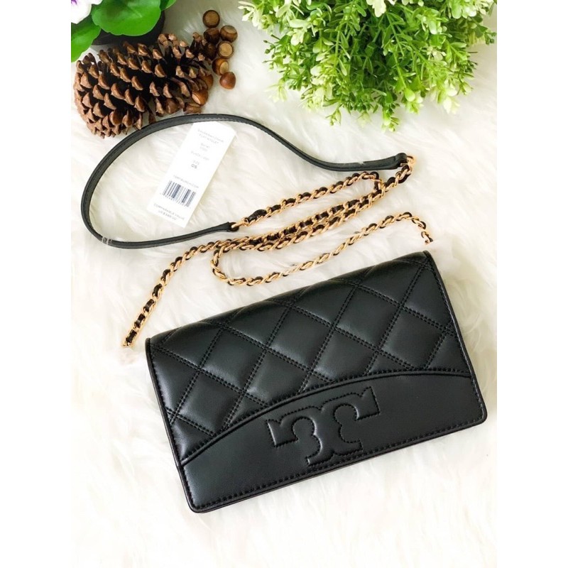 🚩 Tory Burch Savannah Chain Flat Wallet Clutch Crossbody 64141 | Shopee  Thailand