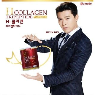 Amado H Collagen เฮช-คอลลาเจน [110 กรัม/กระป๋องแดง] คอลลาเจนไตรเปปไทด์ ผสมวิตามินซี และ SOD จากเมล่อน