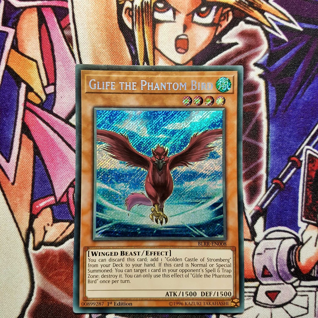 การ์ด Yugioh ของแท้ | Glife The Phantom Bird | BLRR Secret หายาก