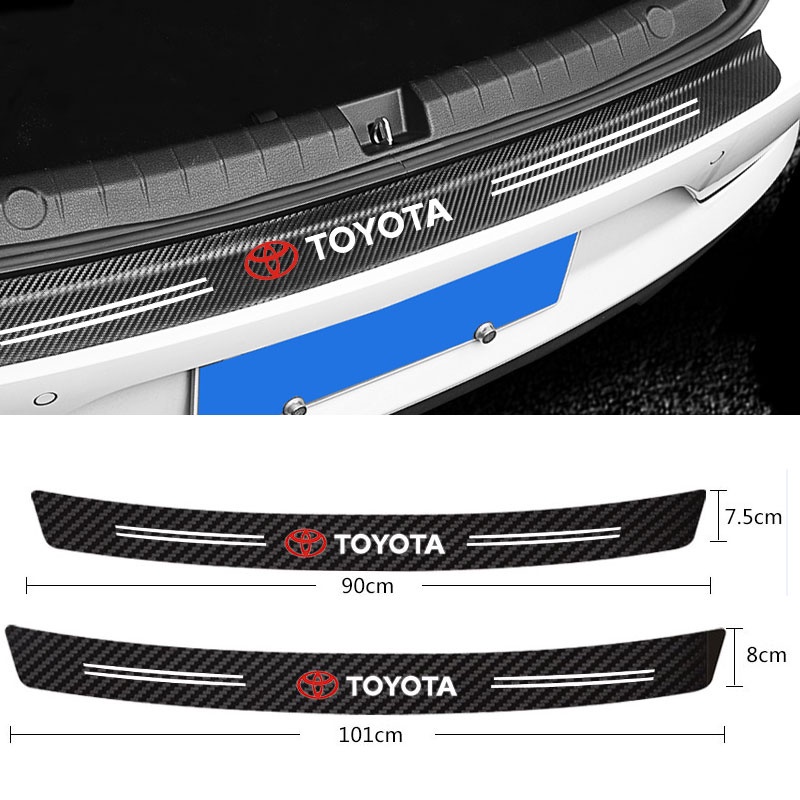 ตกแต่งบ้าน Toyota ประตู Sill ด้านข้าง Step Anti Scratch Protector คาร์บอน Fibre หนาสติกเกอร์หนังสําหรับ Vios Yaris Avanza Wish Rush Corolla Cross Hilux TRD GR Gazoo Racing GR กีฬา ส่งด่วน สั่งเลย