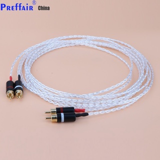 3AG Single Crystal Silver audio cable Hifi RCA interconnect cable with Gold plated plug for Amplifier CD player