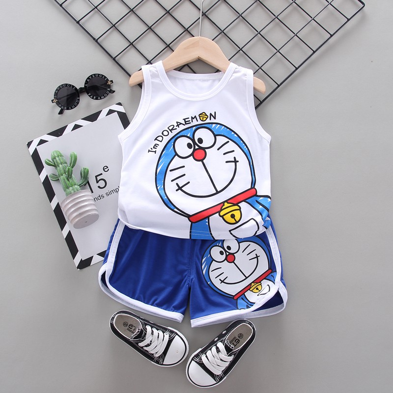 Kids Children clothes set เสื้อกล้าม & Pant คุณภาพดี Boy Girl Baju Set Budak Boys Boyfriend Small Lo