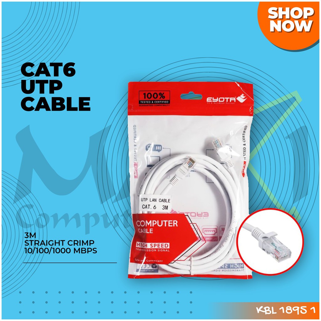 CAT6 3M UTP Cable Networking Straight-Through LAN Cable Cat 6