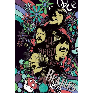 โปสเตอร์ กราฟฟิก วง ดนตรี 4เต่าทอง The Beatles (1960-70) POSTER 24"x35" Inch British Pop Rock MUSIC Ghaphic Art V3