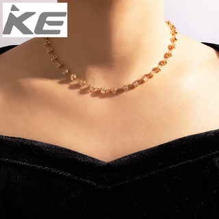 Simple Jewelry Polygonal Beaded Necklace Gold Geometric Single Clavicle Chain for girls for wo