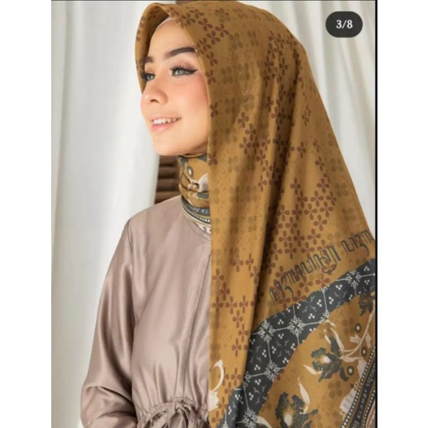 SQUARE VEIL/HIJAB พร้อมดอกไม้ MUSTIF สําหรับเครื่องมืองอก